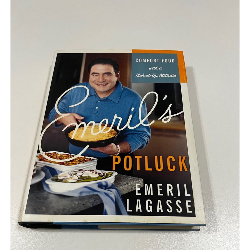 Emeril Lagasse Potluck Cookbook Hardcover First Edition Comfort Food‎ 2004